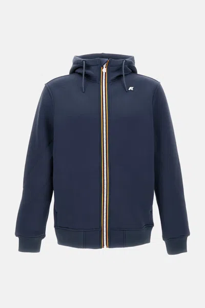 K-way Lightweight Scuba Jacket With Adjustable Hood In Blue