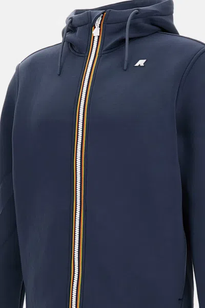 K-way Lightweight Scuba Jacket With Adjustable Hood In Blue