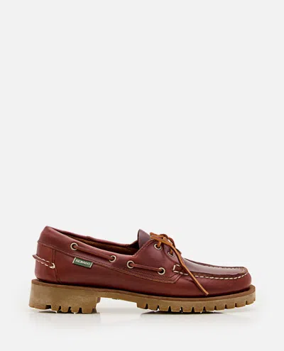 Sebago Ranger Waxy Leather Moccasins In Brown