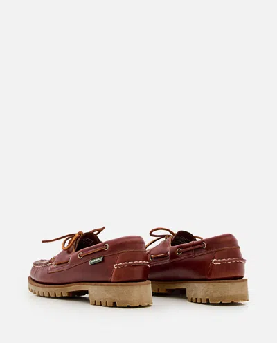 Sebago Ranger Waxy Leather Moccasins In Brown