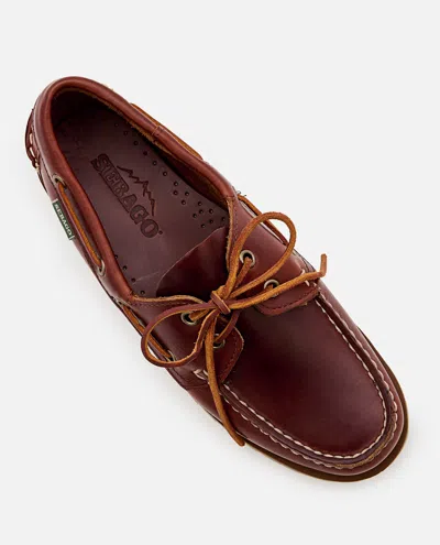 Sebago Ranger Waxy Leather Moccasins In Brown