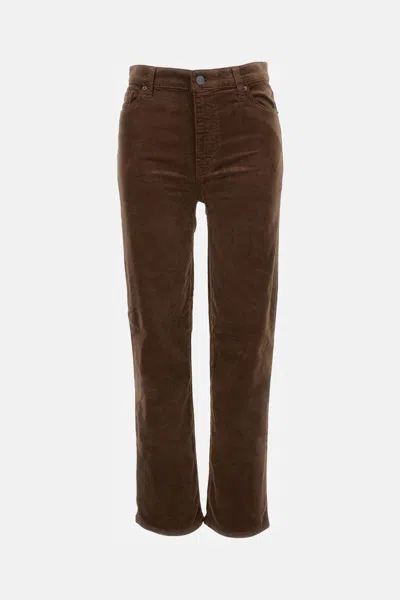 Frame Le Sleek Cropped Stretch Corduroy Pants In Brown