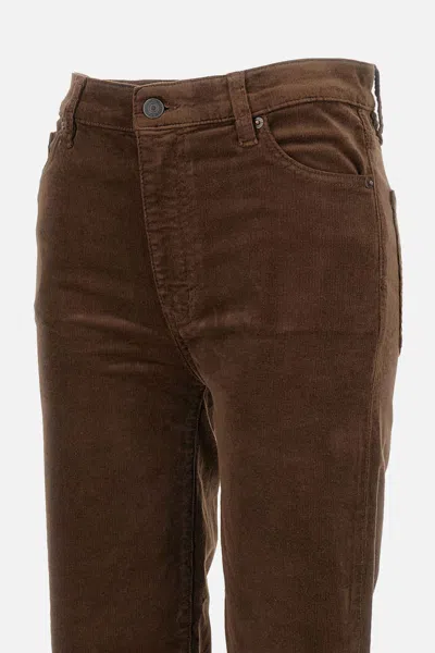 Frame Le Sleek Cropped Stretch Corduroy Pants In Brown