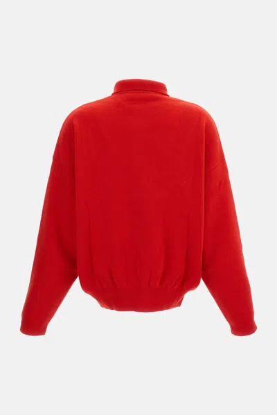 Jacquemus Balloon Wool And Cashmere Polo Sweater In Red