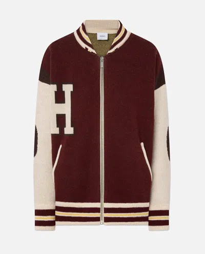 Halfboy College Bomber Jacket New Maroon In Multi