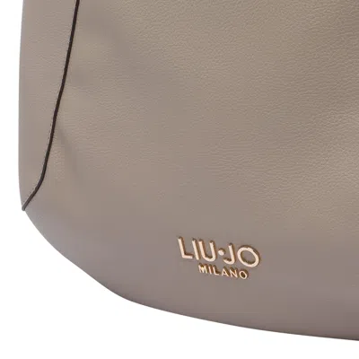 Liu •jo Structured Logo Tote Bag With Shoulder Strap In Gray