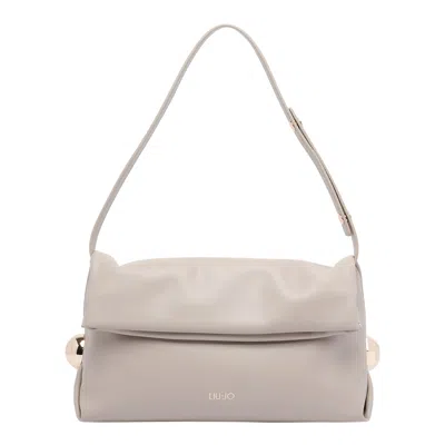 Liu •jo Adjustable Strap Foldover Flap Shoulder Bag In Neutral