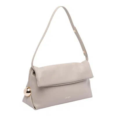 Liu •jo Adjustable Strap Foldover Flap Shoulder Bag In Neutral