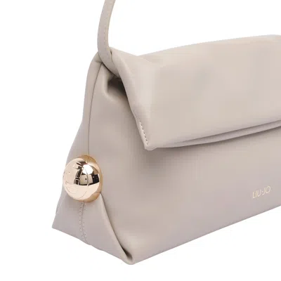 Liu •jo Adjustable Strap Foldover Flap Shoulder Bag In Neutral