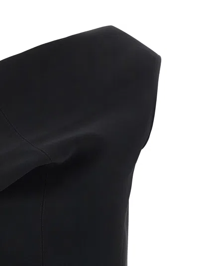 Jacquemus One Shoulder Mini Dress With Asymmetric Neckline In Black