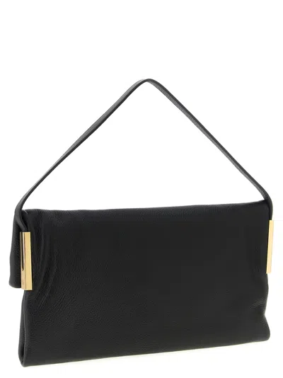 Elisabetta Franchi Signature Shoulder Bag Top Handle In Black