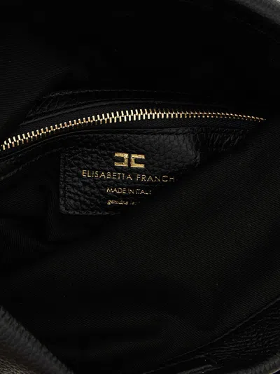 Elisabetta Franchi Signature Shoulder Bag Top Handle In Black