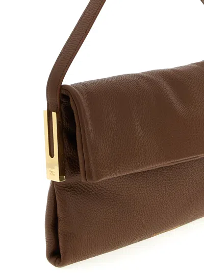 Elisabetta Franchi Signature Shoulder Bag Top Handle In Brown