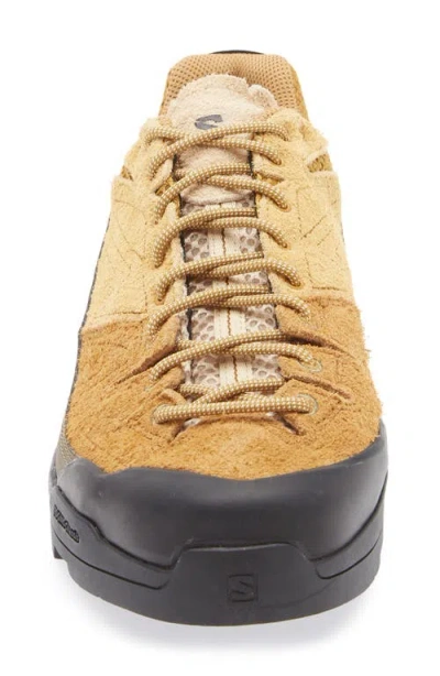 Salomon Textured Tan And Brown Sneakers In Multi