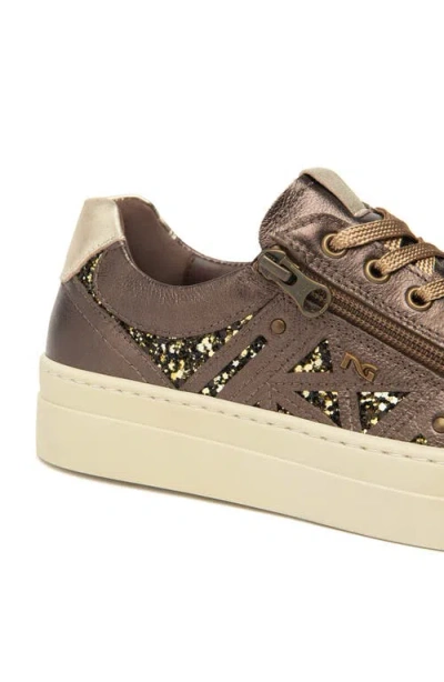 Nerogiardini Glitter Side Zip Platform Sneaker In Brown