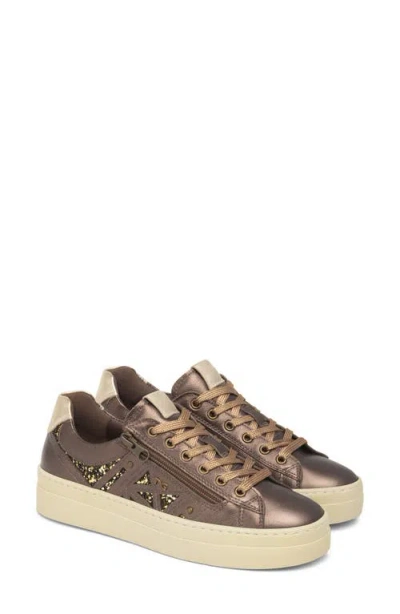 Nerogiardini Glitter Side Zip Platform Sneaker In Brown