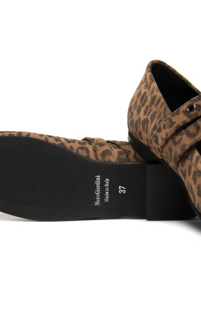 Nerogiardini Double Strap Ballet Flat In Brown