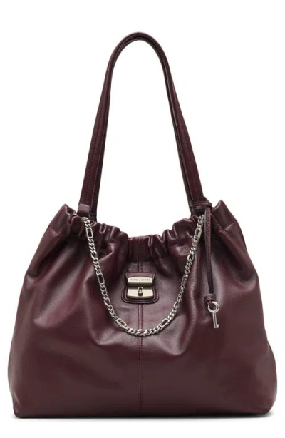 Marc Jacobs The Cristina Chain-embellished Drawstring Tote Bag In Purple