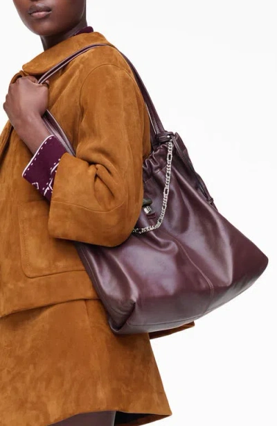 Marc Jacobs The Cristina Chain-embellished Drawstring Tote Bag In Purple