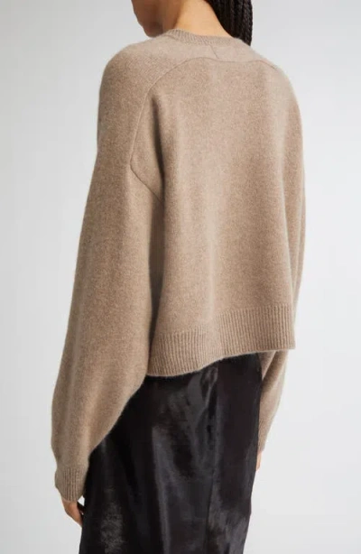 Loulou De Saison Anzor Lds V-neck Ribbed-detail Sweater In Brown