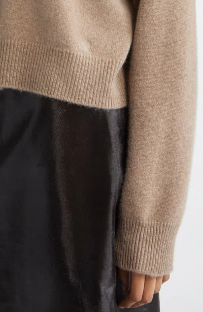 Loulou De Saison Anzor Lds V-neck Ribbed-detail Sweater In Brown