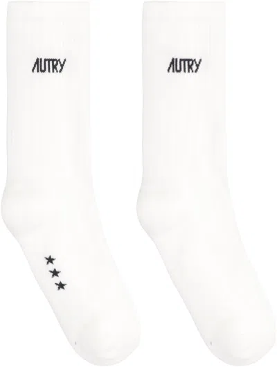 Autry Logo Cotton Blend Socks In Green