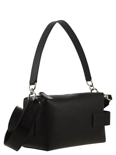 Hogan Script Mini Leather Top Box In Black