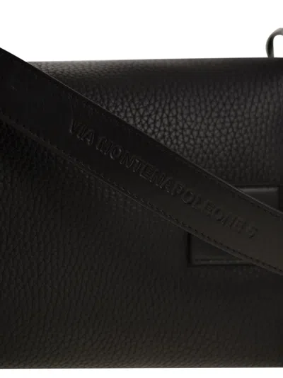 Hogan Script Mini Leather Top Box In Black