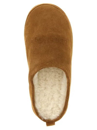Balenciaga Camel Suede Alaska Ankle Slippers In Brown