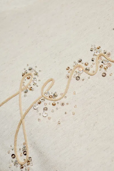 Fendi Beige Cotton And Linen T-shirt With Logo In Neutral