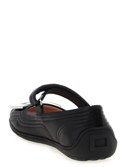 Roger Vivier Low Mary Jane Ballerinas In Leather In Black