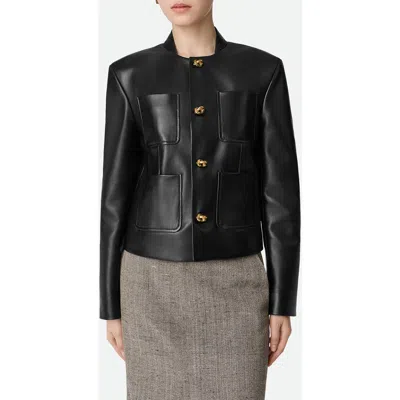 Bottega Veneta Soft Napa Lambskin Leather Jacket With Knot Buttons In Black