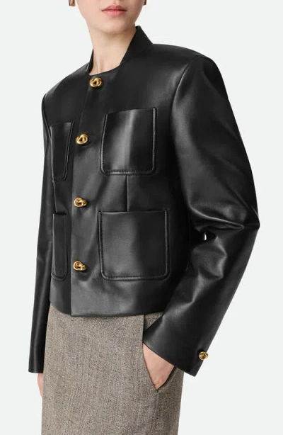 Bottega Veneta Soft Napa Lambskin Leather Jacket With Knot Buttons In Black
