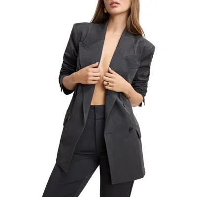 Good American Women's Double-breasted Oversized Blazer In Gray