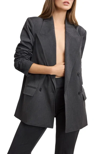Good American Women's Double-breasted Oversized Blazer In Gray