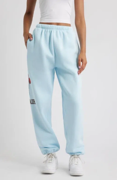 The Mayfair Group Bear Fleece Graphic Joggers In Blue