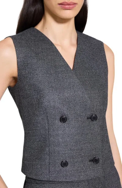 Theory Double Breasted Marled Wool Vest In Gray