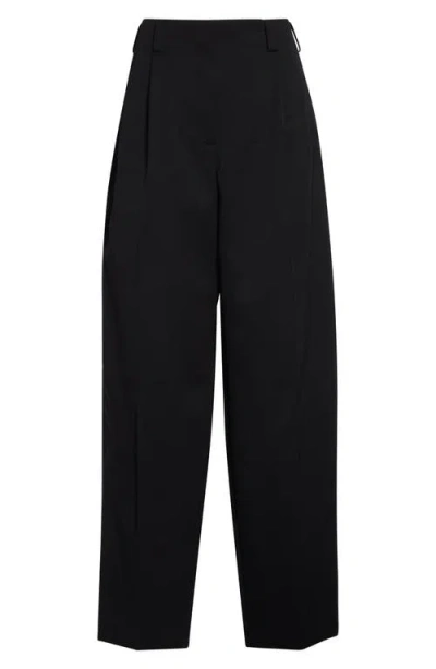 Givenchy Slashed Double Pleat Wool Grain De Poudre Pants In Black
