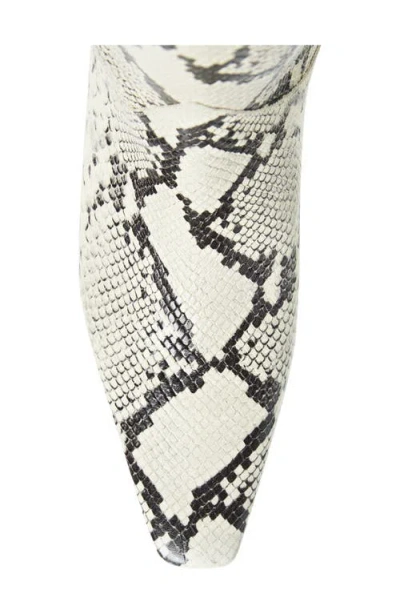 Staud Western Wally Snake-embossed Leather Knee-high Boots In White