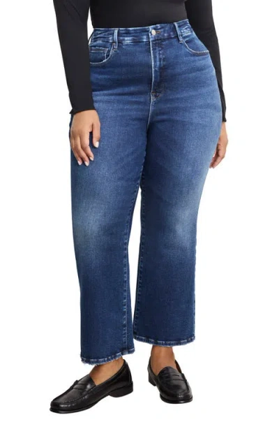 Good American Soft-tech Good Crop Mini Bootcut Jeans In Blue