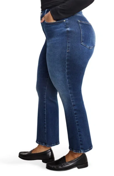 Good American Soft-tech Good Crop Mini Bootcut Jeans In Blue