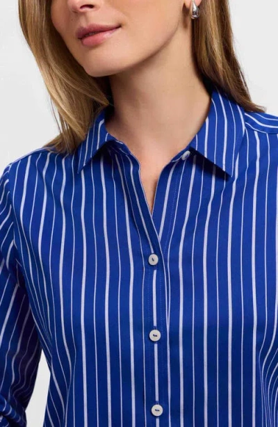 Foxcroft Margie Stripe Button-up Shirt In Multi