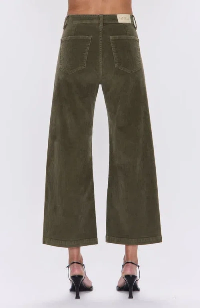 Pistola Penny Cropped High-rise Corduroy Pants In Sequoia In Green
