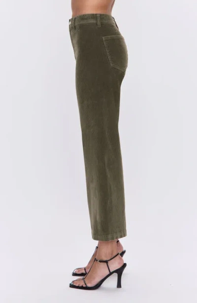 Pistola Penny Cropped High-rise Corduroy Pants In Sequoia In Green
