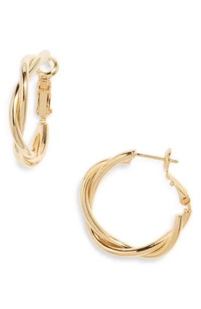 Set & Stones Lainey Twisted Hoop Earrings In Gold