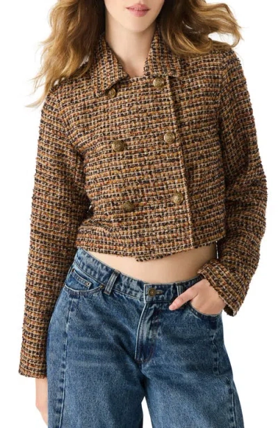 Steve Madden Avie Tweed Jacket In Brown