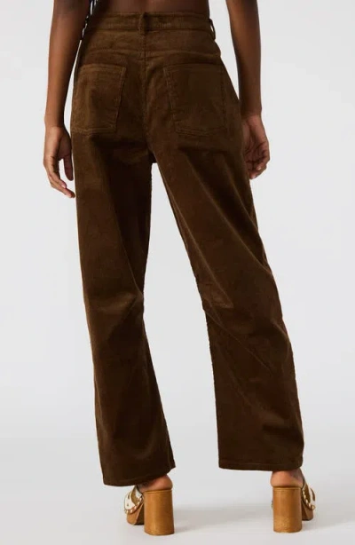 Steve Madden Hart Straight Leg Corduroy Pants In Brown