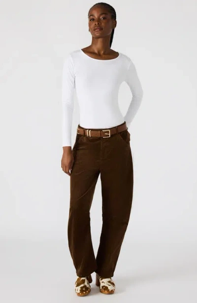 Steve Madden Hart Straight Leg Corduroy Pants In Brown