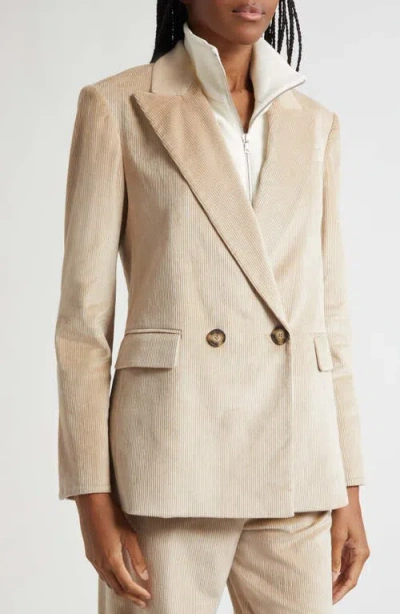 Veronica Beard Sevyn Corduroy Double Breasted Dickey Jacket In Neutral