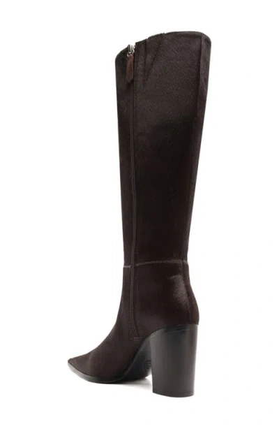 Schutz Mikki Up Block Pointed Toe Knee High Boot In Black